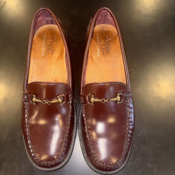 Vtg G.H. Bass Weejuns M Sz 8.5M Burgundy Leather Loafers w/Gold Bit Lim. Edition main image 4